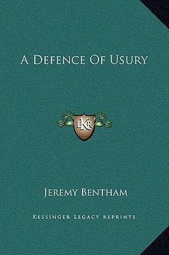 portada a defence of usury (in English)