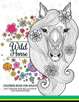 portada Wild Horses coloring book: Coloring Book for Adult