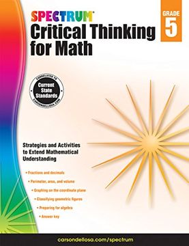portada Spectrum Critical Thinking for Math, Grade 5 (en Inglés)