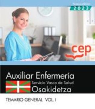 portada Auxiliar Enfermeria. Servicio Vasco de Salud-Osakidetza. Temario General.