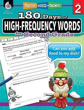 portada 180 Days of High-Frequency Words for Second Grade: Practice, Assess, Diagnose (180 Days of Practice) (en Inglés)