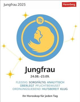 portada Jungfrau Sternzeichenkalender 2025 - Tagesabreißkalender - ihr Horoskop für Jeden tag (en Alemán)