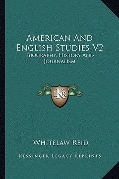 portada american and english studies v2: biography, history and journalism (en Inglés)