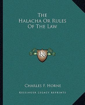 portada the halacha or rules of the law (en Inglés)