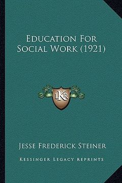 portada education for social work (1921) (in English)