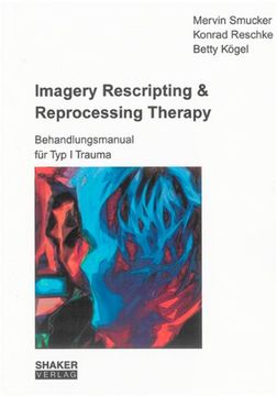 portada Imagery Rescripting & Reprocessing Therapy: Behandlungsmanual für Typ I Trauma (in German)