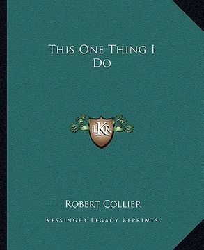 portada this one thing i do (in English)