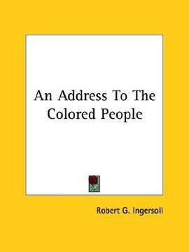 portada an address to the colored people (in English)