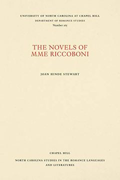 portada The Novels of mme Riccoboni (North Carolina Studies in the Romance Languages and Literatures) (en Inglés)