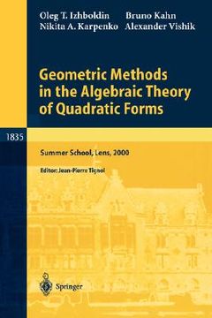 portada geometric methods in the algebraic theory of quadratic forms (in English)