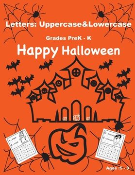 portada Letters: Uppercase&Lowercase.Happy Halloween Alphabet book for kids (3-5)years old: Happy Halloween Activity Book for Kids: A F (in English)
