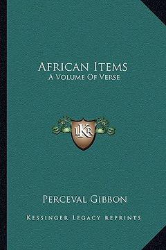 portada african items: a volume of verse (en Inglés)