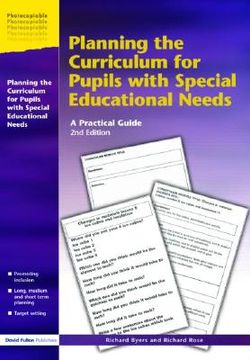 portada planning the curriculum for pupils with special education needs: a practical guide (en Inglés)