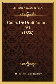 portada Cours De Droit Naturel V1 (1858) (en Francés)