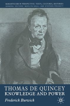 portada Thomas de Quincey: Knowledge and Power (en Inglés)