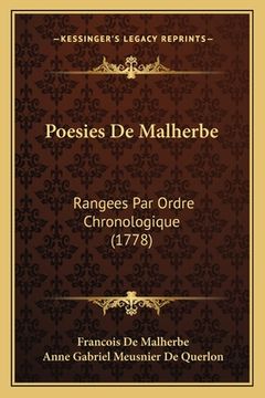 portada Poesies De Malherbe: Rangees Par Ordre Chronologique (1778) (in French)