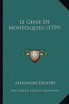 portada Le Genie De Montesquieu (1759) (en Francés)