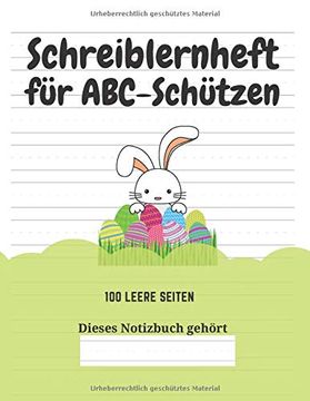 portada Schreiblernheft für Abc-Schützen: 100 Leere Seiten (in German)