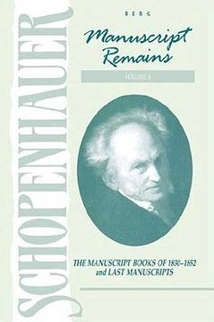 portada schopenhauer: manuscript remains, volume 4 (en Inglés)