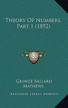 portada theory of numbers, part 1 (1892) (en Inglés)