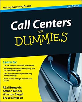 portada Call Centers for Dummies (en Inglés)