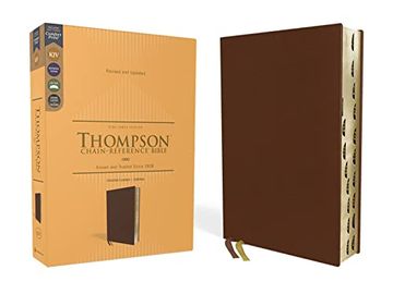 portada Kjv, Thompson Chain-Reference Bible, Genuine Leather, Calfskin, Brown, art Gilded Edges, red Letter, Thumb Indexed, Comfort Print (in English)