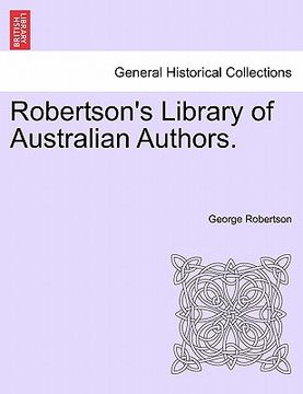 portada robertson's library of australian authors.