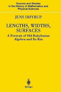 portada lengths, widths, surfaces: a portrait of old babylonian algebra and its kin
