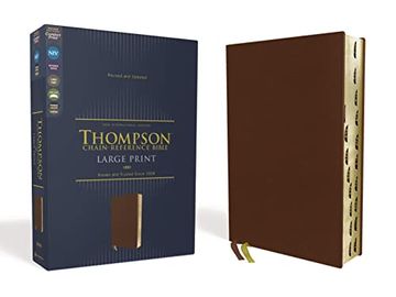 portada Niv, Thompson Chain-Reference Bible, Large Print, Genuine Leather, Cowhide, Brown, red Letter, art Gilded Edges, Thumb Indexed, Comfort Print 