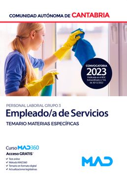 portada Empleado/A de Servicios (Personal Laboral Grupo 3): Temario de Materias Especificas: Comunidad Autonoma de Cantabria