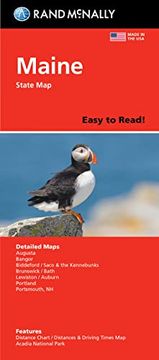portada Rand Mcnally Easy to Read Folded Map: Maine State map (en Inglés)