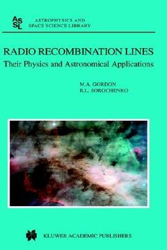 portada radio recombination lines: their physics and astronomical applications (en Inglés)