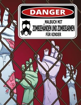 portada Malbuch mit Zombiehänden und Zombiearmen für Kinder (en Alemán)