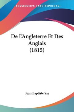 portada De L'Angleterre Et Des Anglais (1815) (en Francés)