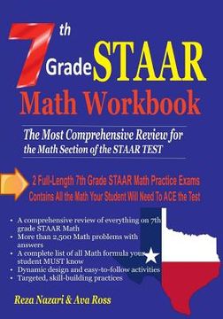 portada 7th Grade STAAR Math Workbook 2018: The Most Comprehensive Review for the Math Section of the STAAR TEST 