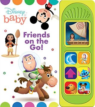 portada Disney Baby Mickey Mouse, Buzz Lightyear, Moana, and More! – Friends on the go! 7-Button Sound Book – pi Kids (en Inglés)