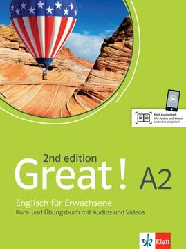 portada Great! A2, 2nd Edition. Kurs- und Übungsbuch + Audios + Videos: Englisch für Erwachsene. Kurs- und Übungsbuch mit Audios und Videos