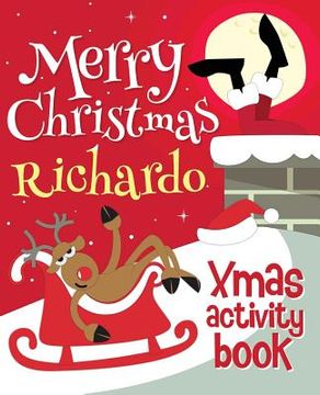 portada Merry Christmas Richardo - Xmas Activity Book: (Personalized Children's Activity Book)