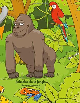 portada Animales de la Jungla Libro Para Colorear 1 (in Spanish)