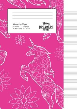 portada Manuscript Paper: Floral Unicorn A4 Blank Sheet Music Notebook (in English)