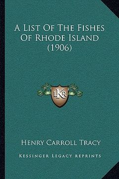 portada a list of the fishes of rhode island (1906)