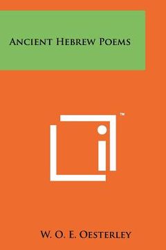 portada ancient hebrew poems