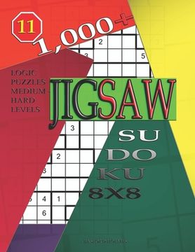 portada 1,000 + sudoku jigsaw 8x8: Logic puzzles medium - hard levels (en Inglés)