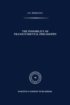 portada The Possibility of Transcendental Philosophy (en Inglés)