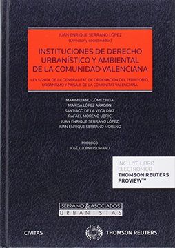 portada Instituciones de Derecho Urbanístico y Ambiental de la Comunidad Valenciana (Papel + E-Book) (Monografía) (in Spanish)