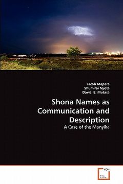 portada shona names as communication and description (en Inglés)
