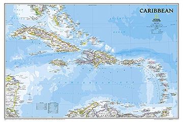 portada National Geographic: Caribbean Classic Wall map (36 x 24 Inches) (National Geographic Reference Map) (en Inglés)