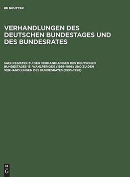 portada Sachregister zu den Verhandlungen des Deutschen Bundestages 13. Wahlperiode (in German)