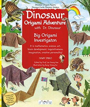 portada Dinosaur Origami Adventure: Dinosaur Origami Papers, Dinosaur Cards, Dinosaur Stickers (en Inglés)