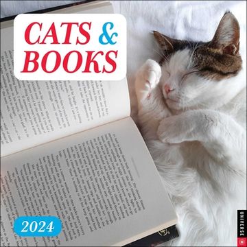 portada Cats & Books 2024 Wall Calendar (en Inglés)